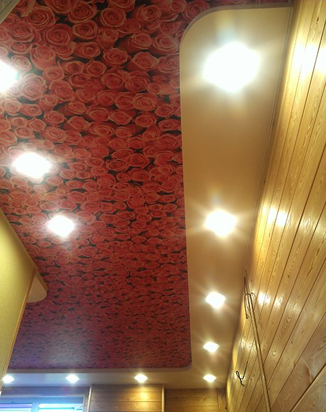 Потолок с арт-печатью фото